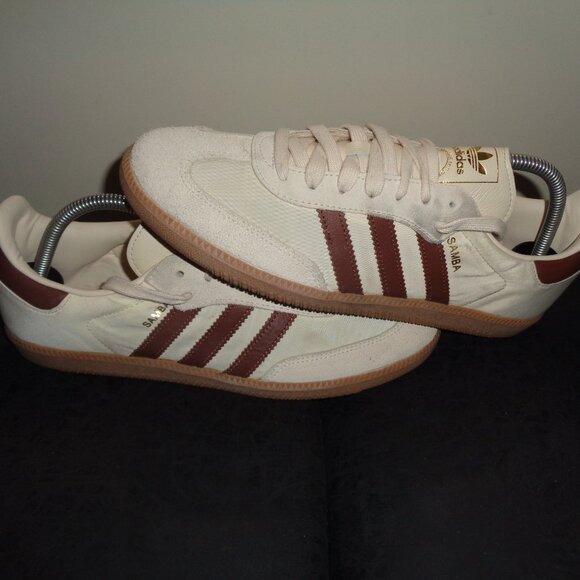 Adidas Sambas Originals OG Shoes in Cream / Preloved Brown - ID1447 Men's 9.5 - Picture 13 of 16